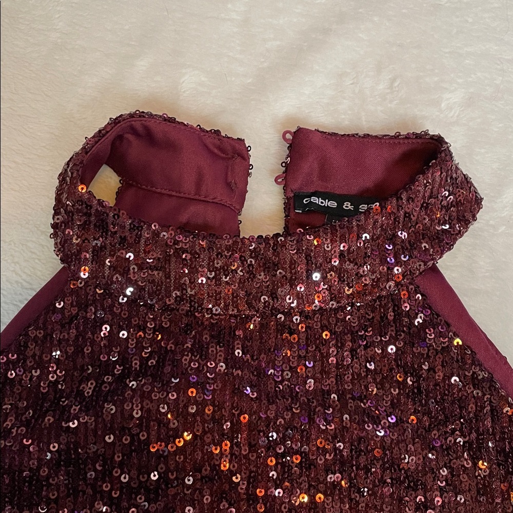 Cable & Gauge Sequin Halter Top in Purple - Picture 3 of 8